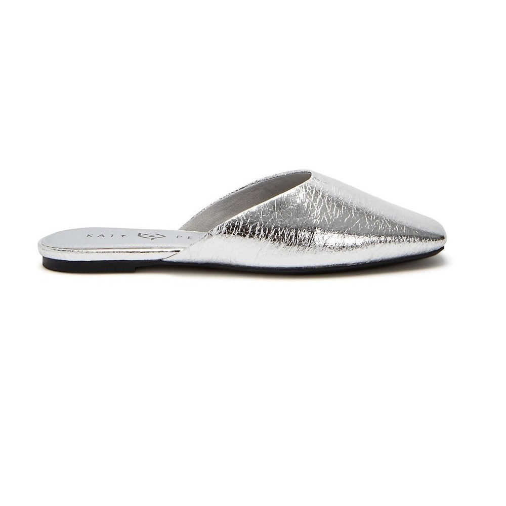 Katy Perry The Evie Mule Metallic Silver 7 NIB